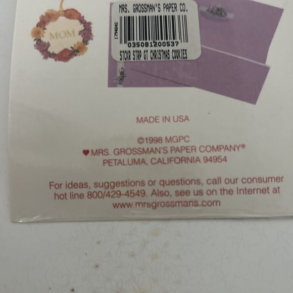 Vtg 90s Mrs. Grossman Sticker Sheets Angels in Pink & Assorted Xmas Lot Of 2 - Picture 3 of 6